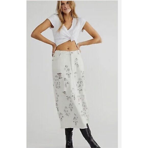 We the Free x Free Peoples People Diamond In The Rough Maxi Skirt - Picture 1 of 5